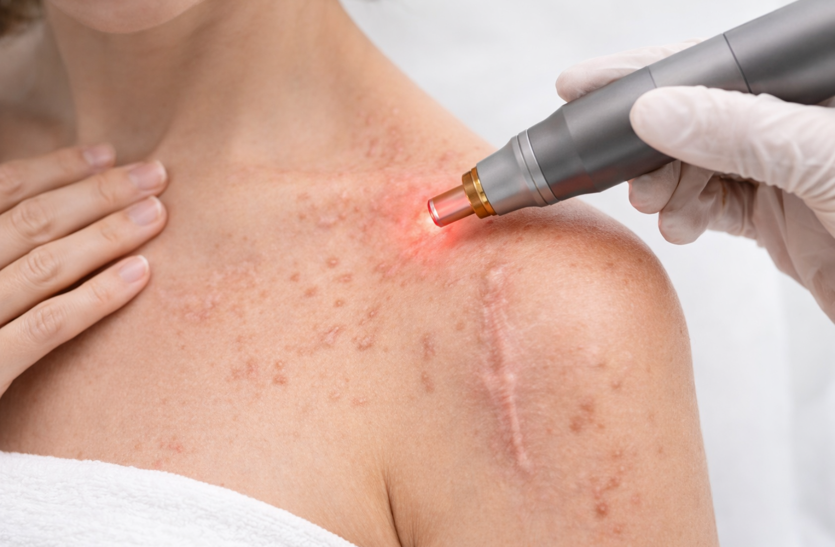 Лечение акне, рубцов и шрамов на теле лазером