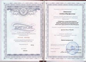 Диплом/сертификат Литовченко Альбины Шарифулловны