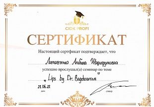 Диплом/сертификат Литовченко Альбины Шарифулловны