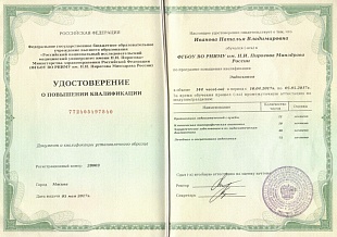 Диплом/сертификат Ивановой Натальи Владимировны