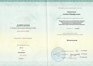 Диплом/сертификат Литовченко Альбины Шарифулловны