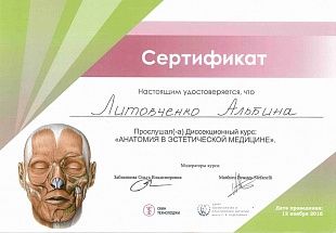 Диплом/сертификат Литовченко Альбины Шарифулловны